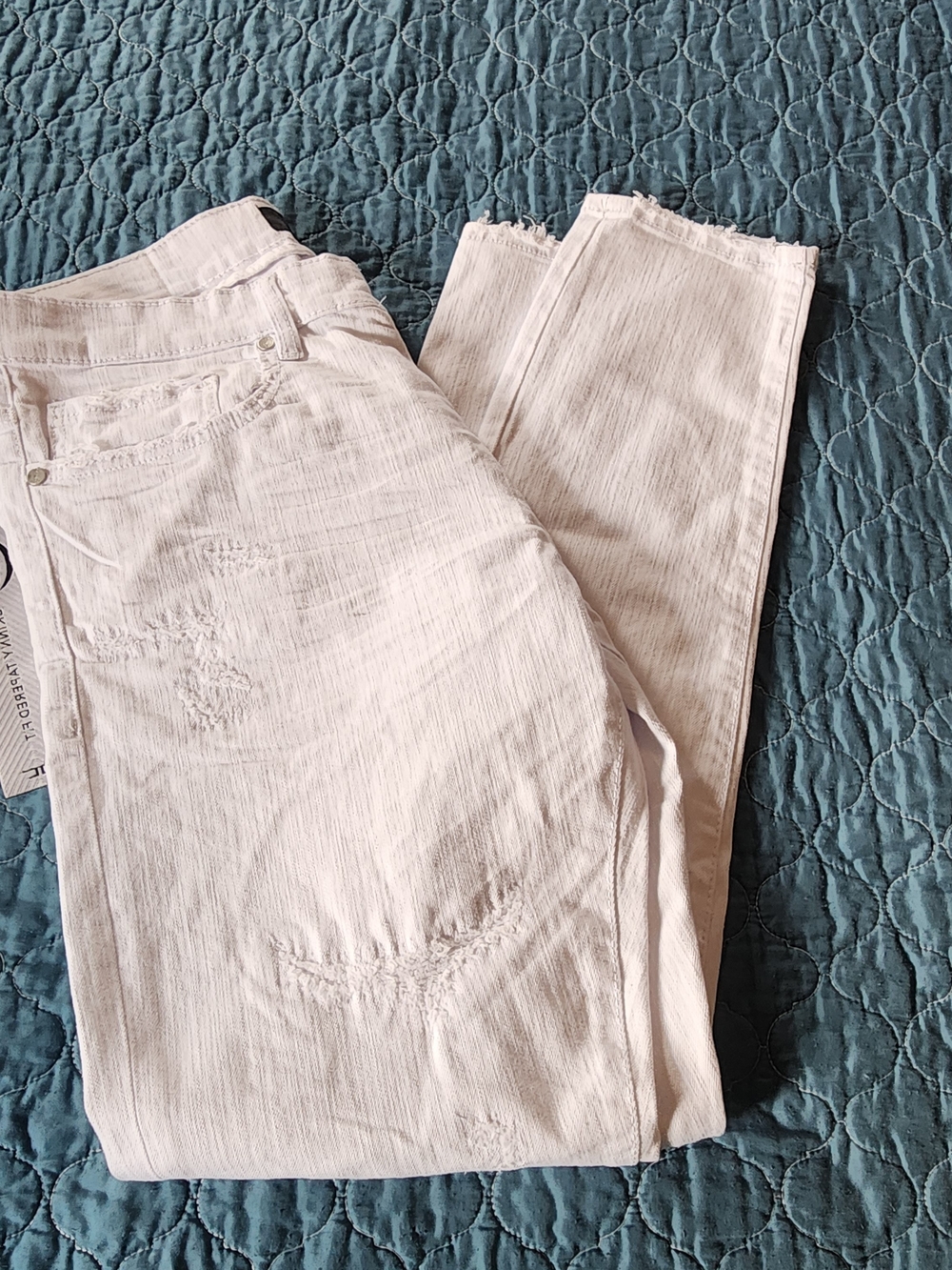 Jordan Craig White Men's Skinny Jeans with Light Distressing Size 36x32